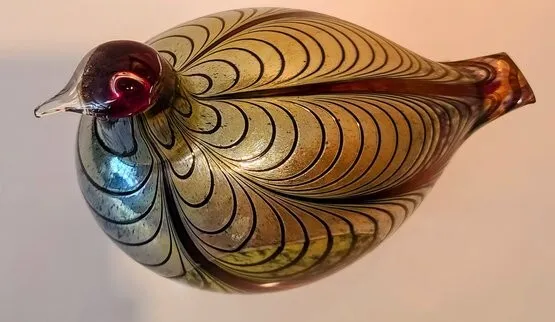 Oiva Toikka Nuutajarvi Glass Bird Made in Finland Vintage