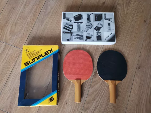 Vintage Retro 1970 80s Sunflex old Table Tennis Bats Rubbers Paddle Balls Era