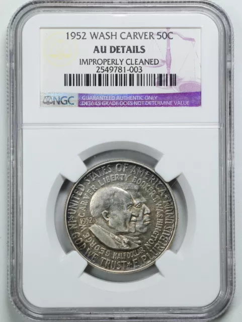 1952 50C Washington-Carver Commemorative Half Dollar AU Detail NGC 2549781-003