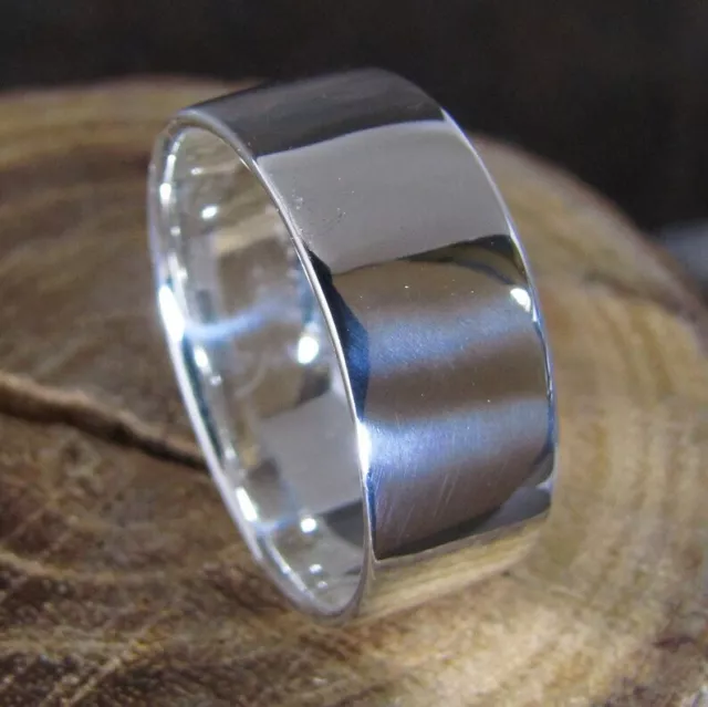 Mens Wide Wedding Band 925 Sterling Silver Band & Statement Handmade All size