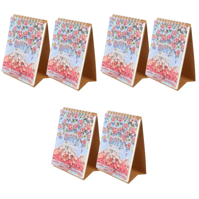 6 Pcs Calendario Tavolo 2022 Carta Ufficio Cinese Fogli Mobili Piedi Mensile