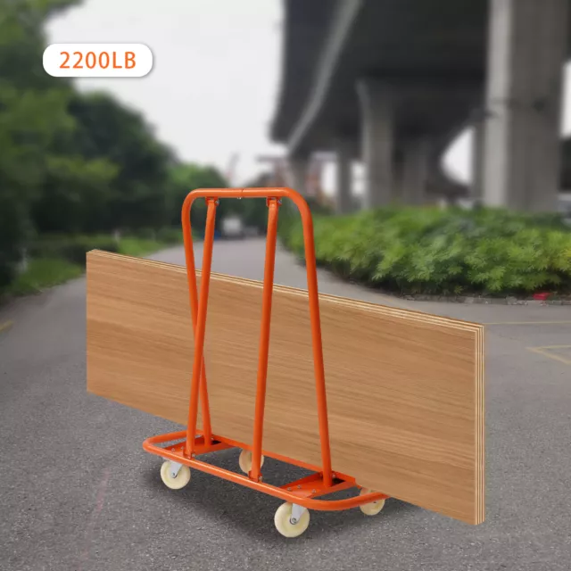 997.9kg/2200lbs Plasterboard Trolley Drywall Cart Handling Sheetrock Sheet Panel