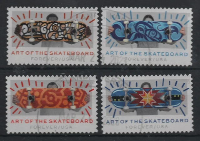 USA Used Round Stamp Luxury 2023 Art of Skateboard USA Used Round Stamp Luxury 2023 Art of Skateboard