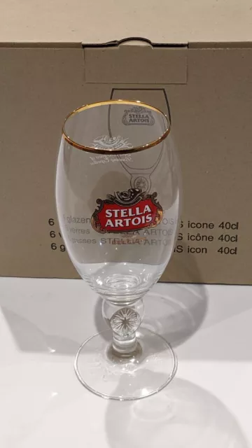 STELLA ARTOIS BELGIUM 6-Pack Original Beer Glasses Chalice 40cl. NEW IN ...