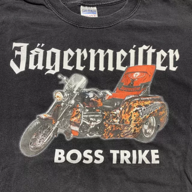 VINTAGE BOSS TRIKE Motorcycle Jagermeister T Shirt Flames Men’s Size ...