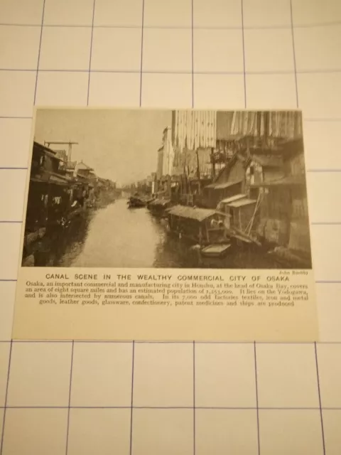 Canal scene wealthy commercial city Osaka  Honshu Yodogawa c 1926