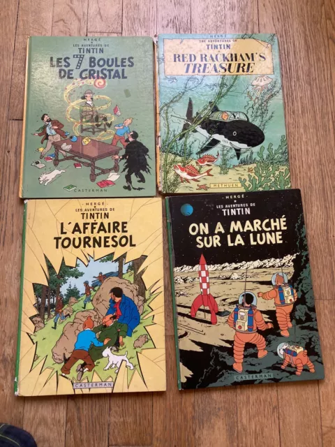 Lot 4 bd tintin Hergé anciennes