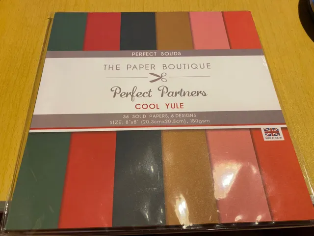 The Paper Boutique - Cool Yule Solid Colour Pad - 8x8 36 Sheets - New