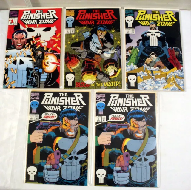 Marvel Comics The Punisher War Zone #1 #2 #3 #7 Lot (5) Nice!! LOOK!!
