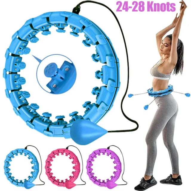 28 Knots Weighted Hula Hoop Adult Smart Hoola Thin Waist Fitness Weight Loss UK