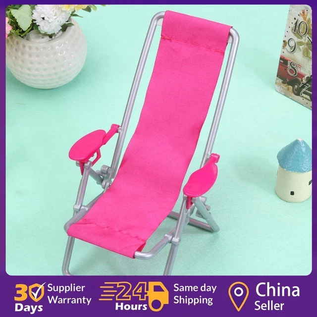 Plastic Beach Chair Odorless Mini Leisure Chair Ornament Foldable for Doll House