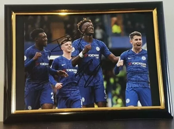 Jorginho & Tammy Abraham - Hand Signed Photo With Coa Framed Chelsea 8X10 Photo