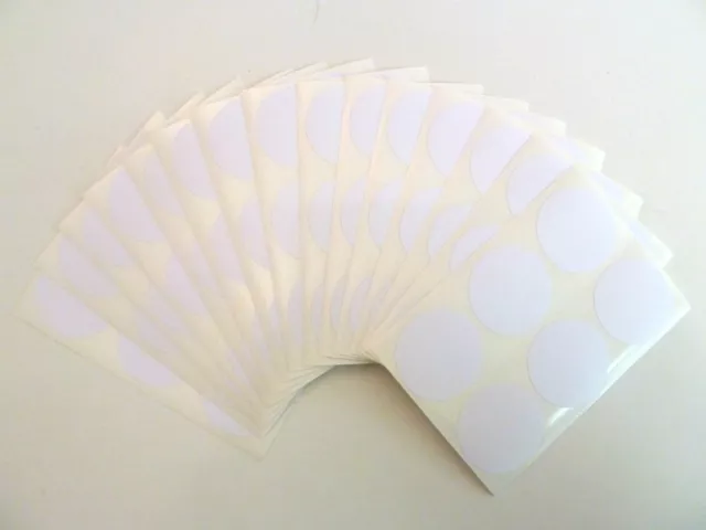 33mm Round WHITE Colour Code dot Stickers Circles Sticky Adhesive spot Labels