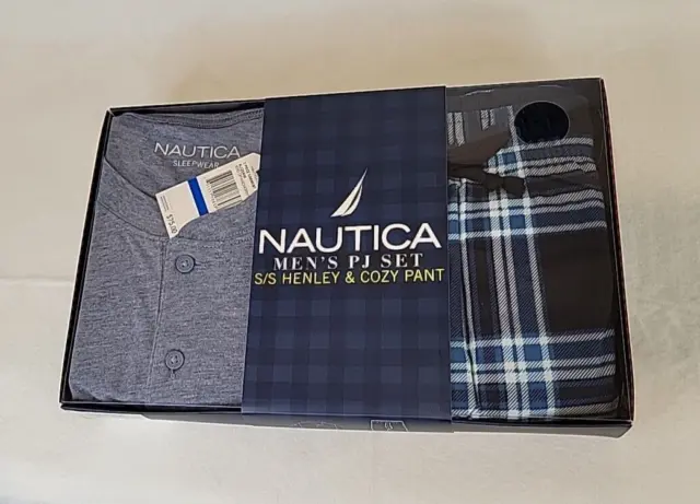 Nautica Men's Sleepwear Flannel Pajama Set; Size XL