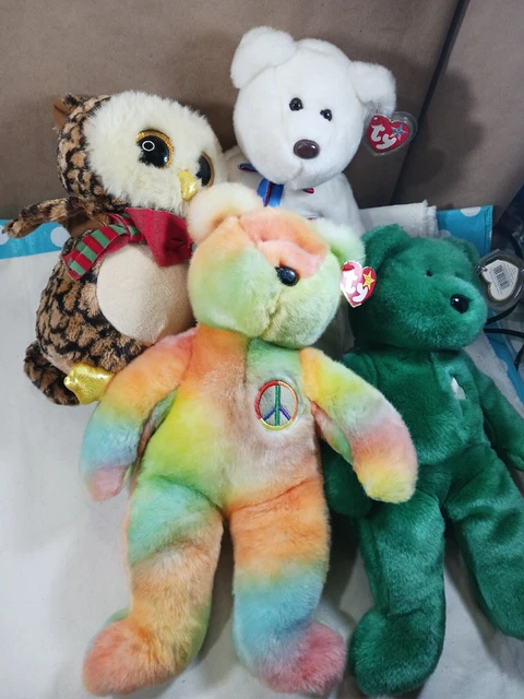 Beanie Ty Lot Of Large 4 Pieces Erin Wise Libearty Peace