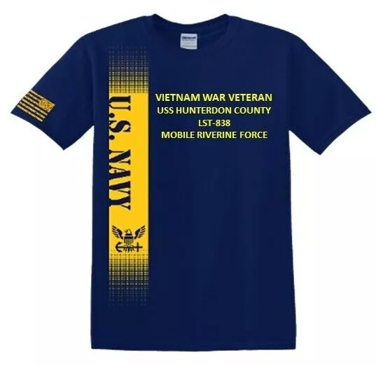 Uss Hunterdon County Lst-838 Vietnam Mrf*Vinyl&Silk Screen*Navy Licensed Shirt