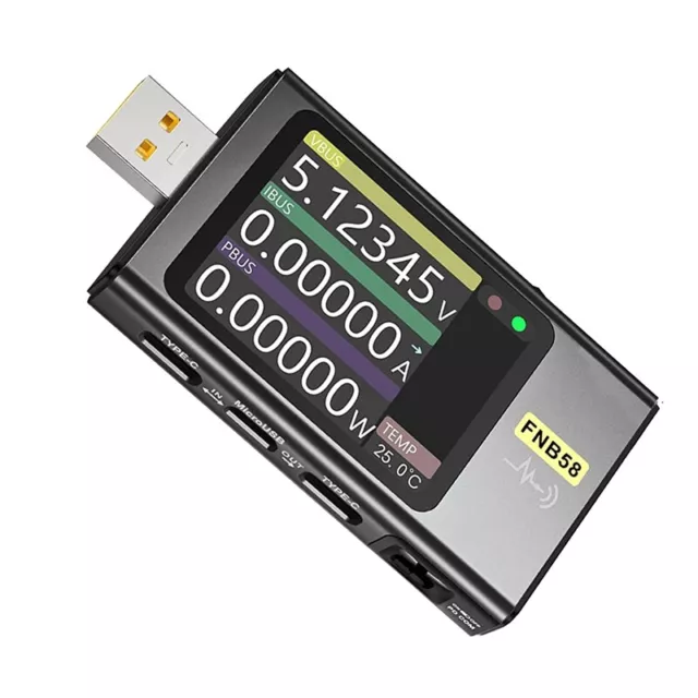3X(FNB58 Probador USB, VoltíMetro Digital Probador de Corriente USB Tipo-C 7697