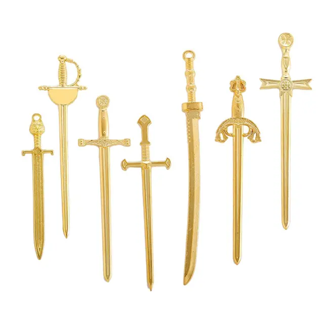 7 Pieces Long Sword Pendants Long Charms for Earrings DIY Accessories