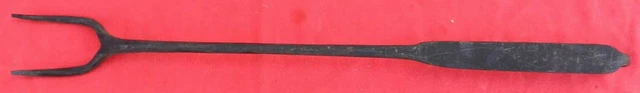 Antique 19th Hand Forged Wrought Iron Roasting Fork Fireplace F10