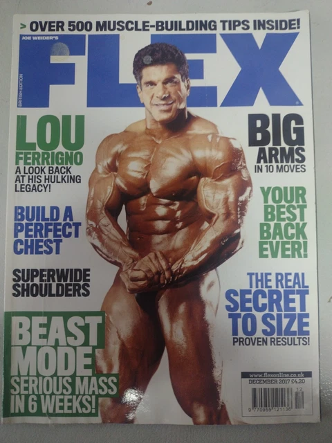 FLEX BODYBUILDING MUSCLE magazine Incredible Hulk LOU FERRIGNO 11-17 £6 ...