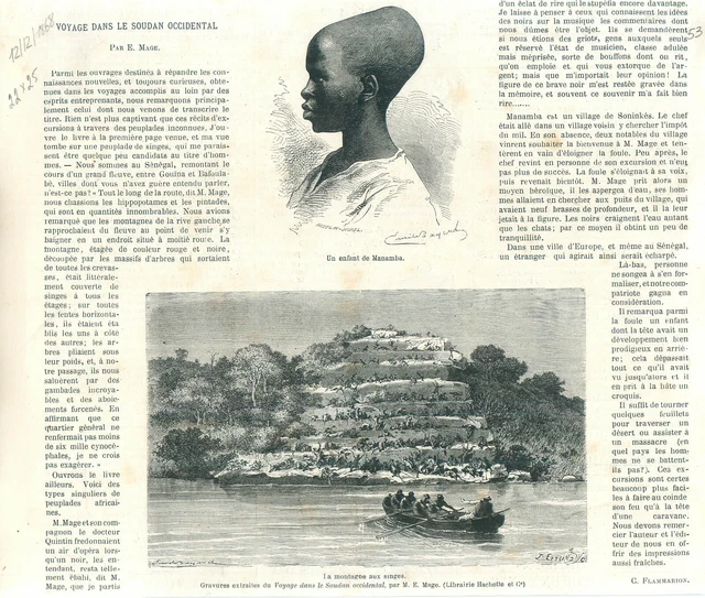 Afrique Soudan Occidental Sénégal enfant de Manamba la montagne aux GRAVURE 1868