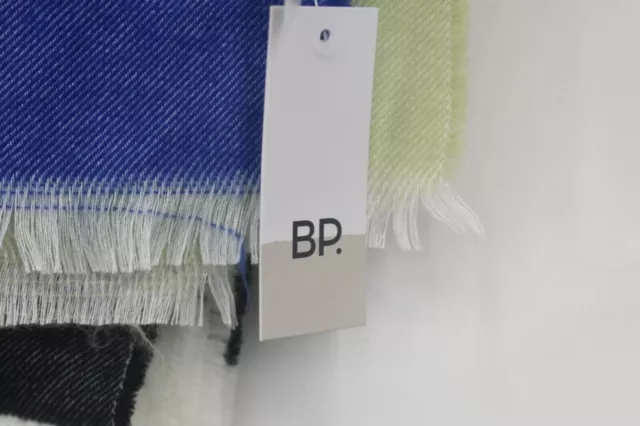 BP Womens Stripe Blanket Wrap Scarf Green Blue Acrylic OS 67" x 80" NWT 3