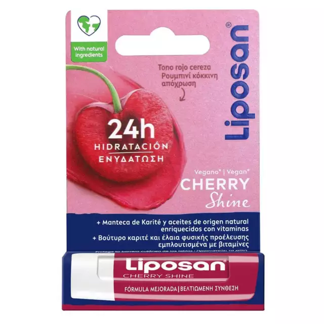 Liposan Fruity Shine Cherry - Lip Care Balm - 4.8gr/5.5ml