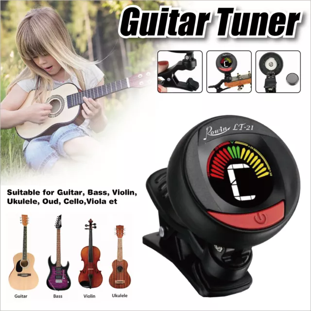 Guitar Tuner Clip On Tuner for Electric Acoustic Guitars Bass Chromatic Violin