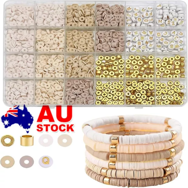 2064PCS/Set Clay Beads for Bracelet Making Kit Clay Flat Polymer Beads Jewellery