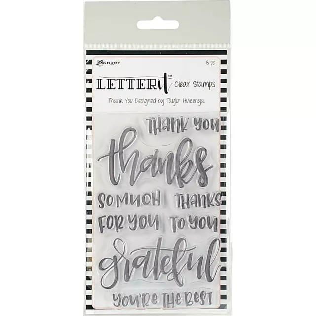 Ranger Letter It Clear Stamp Set - Thank you 4"x6" Sentiment Occasion Stamps