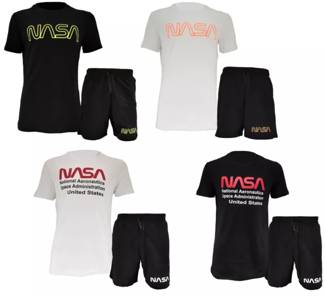 Completo Sportivo Composto Da T-Shirt E Pantaloncini Con Logo Nasa Da Uomo