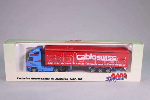 Modèle Réduit Camion Volvo FH16 Avec Remorque AWM 1/87 - Occasion En Boîte D'origine