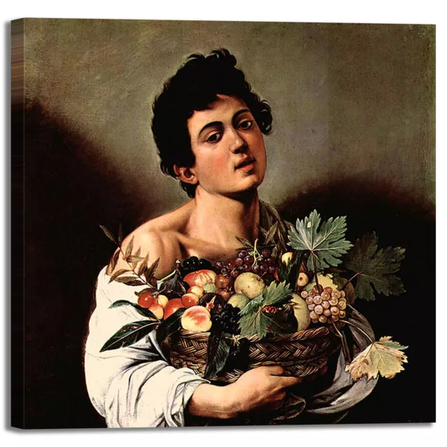 Caravaggio fanciullo canestro frutta quadro stampa tela dipinto arredo casa