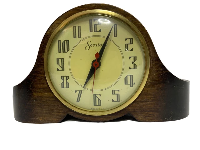 Vintage Sessions Electric Wood Mantle Clock Model 3W Tested And Working