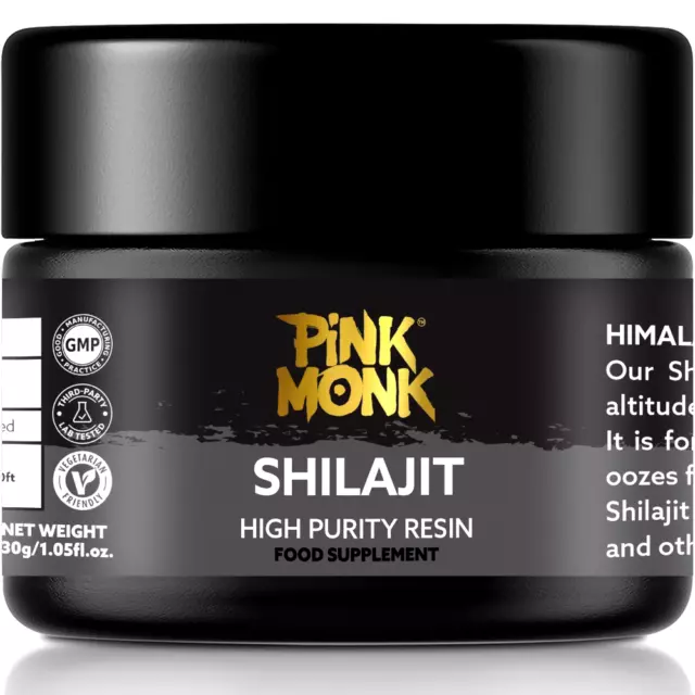 Resina Shilajit pura 30 g - acido fulvic, alta resistenza, testata in laboratorio, made in UK