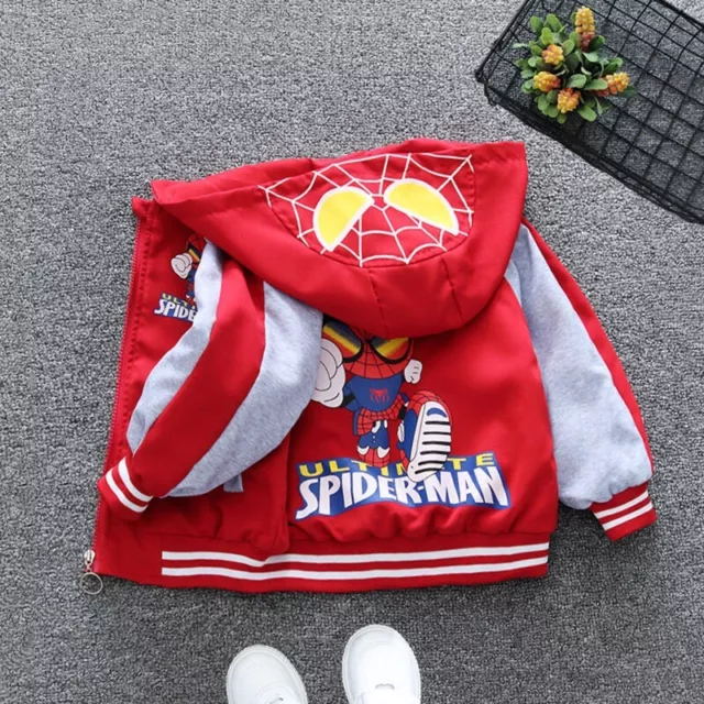 Giacca bambini primavera Spiderman cappuccio giubbino bimbi 0-6 anni