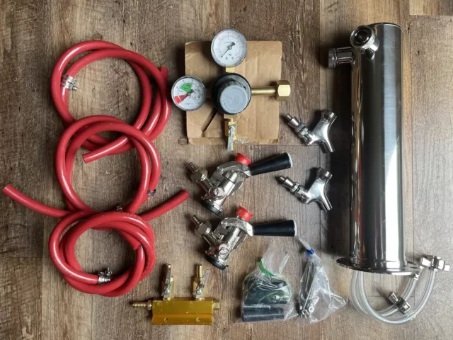 Taprite 43-0140-00 Dual Faucet Dispense Kit Keg Taps / D4743DTSS-14 Beer Tower