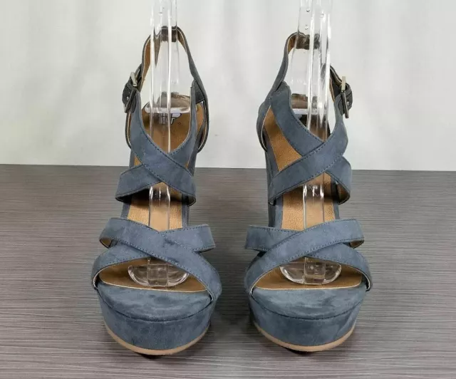 BP Summers Wedge Sandal, Blue-Grey, Womens Size 7.5 M 2