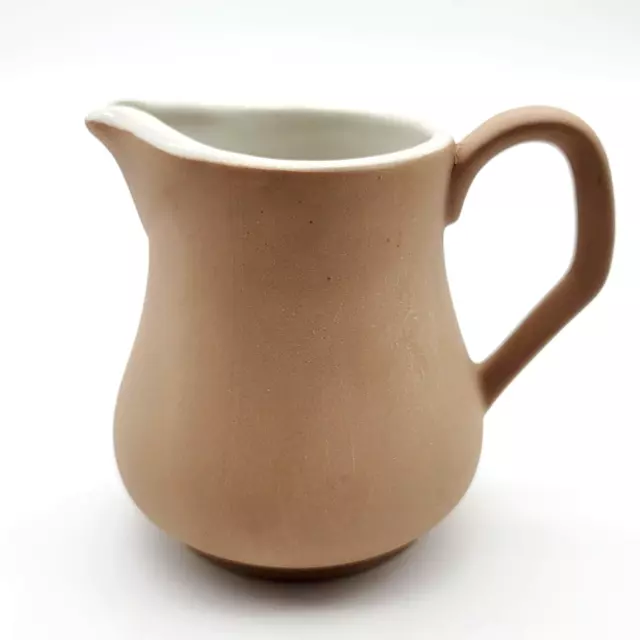 Vintage Matte Tan Beige Art Pottery Pitcher USA  BTC 94