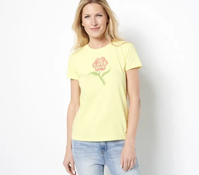 Life Is Good Crusher Tee Let Love Grow Yellow Women’s Size 3XL NWT