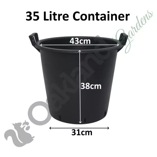 1 x 35 Litre Plant Tree Pot With Handles Heavy Duty 35L Lt Big Large Plastic