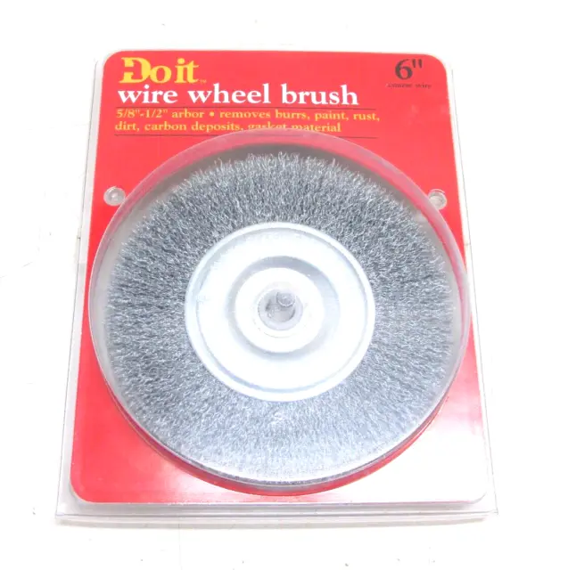 Nos! 6” Wire Wheel, Coarse, 3750 Rpm, 1/2”-5/8” Arbor, #345451