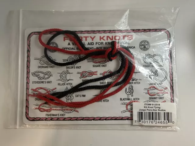 Forty Knots Visual Aid Knot Tying Boy Scouts of America 1057 w/ Laces 5.5 x 8.5"