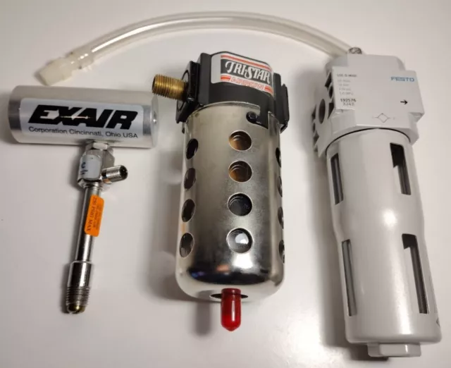 EXAIR Cold Muffler Small Vortex Tube w/Arrow Filter & Festo Lubricator