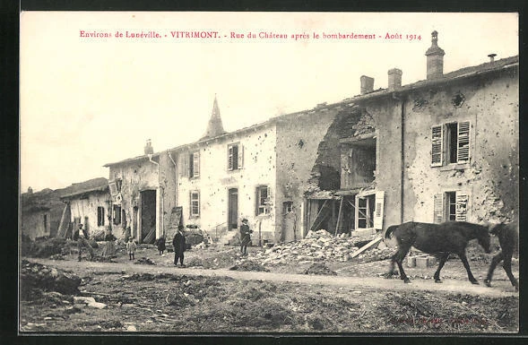 CPA Vitrimont, Rue du Chateau apres le bombardement