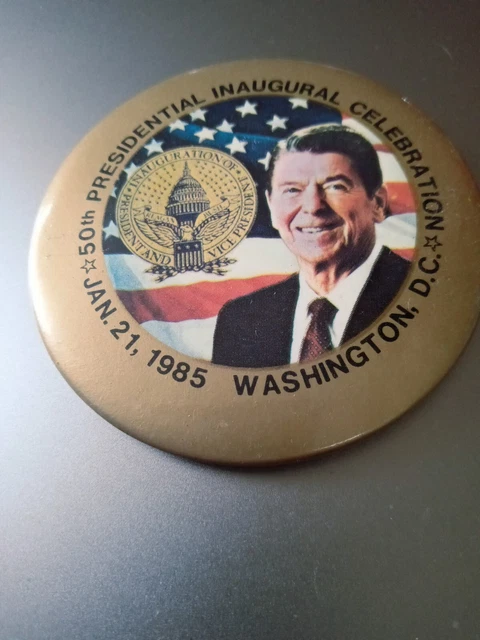 Ronald Reagan Inauguration Button 1985 3"