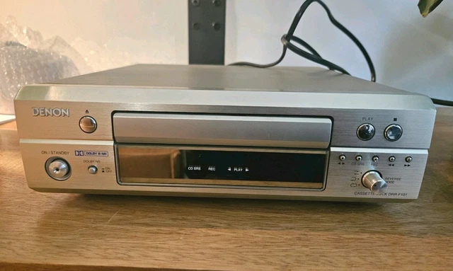 DENON DRR F101 Silver Stereo Cassette Tape Deck, working, EU plug