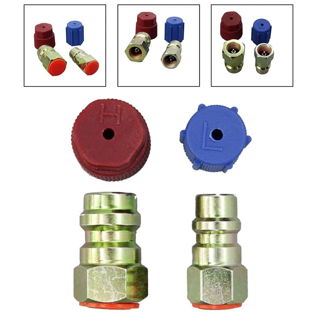 Leak Stop Dichtmittel Klimaanlagen R134a R1234yf Adapter Dichtmittel Für Klimaanlagen – Inkl. 3 Adapter Für R12, R134a, R1234yf, R410a Klimagas R1234yf