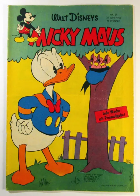 Micky Maus 1958 Heft 25 vom 28 Juni 1958 Walt Disney Original Ehapa Verlag