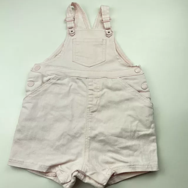 Girls size 2, Seed, pink stretch denim overalls / shortalls, light marks, FUC